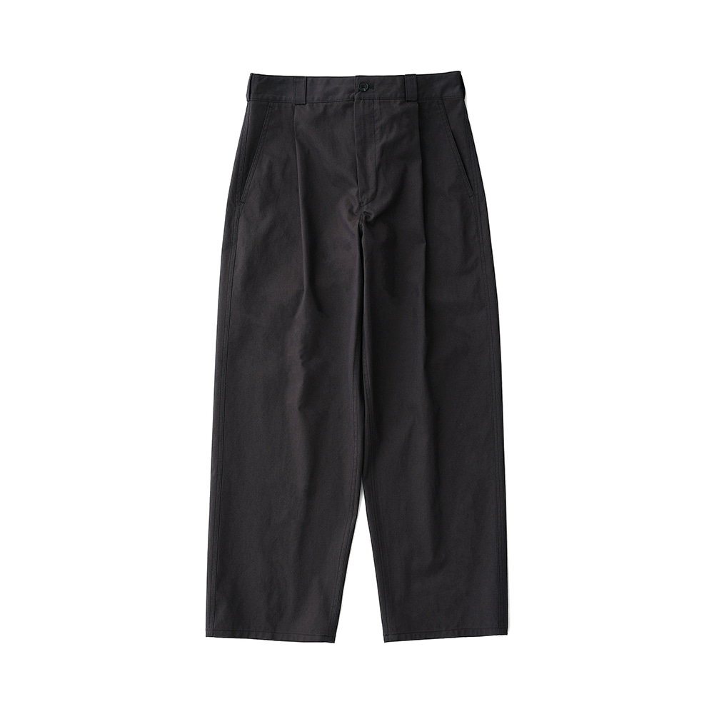 Wide Tapered Chino Pants (Charcoal Brown)