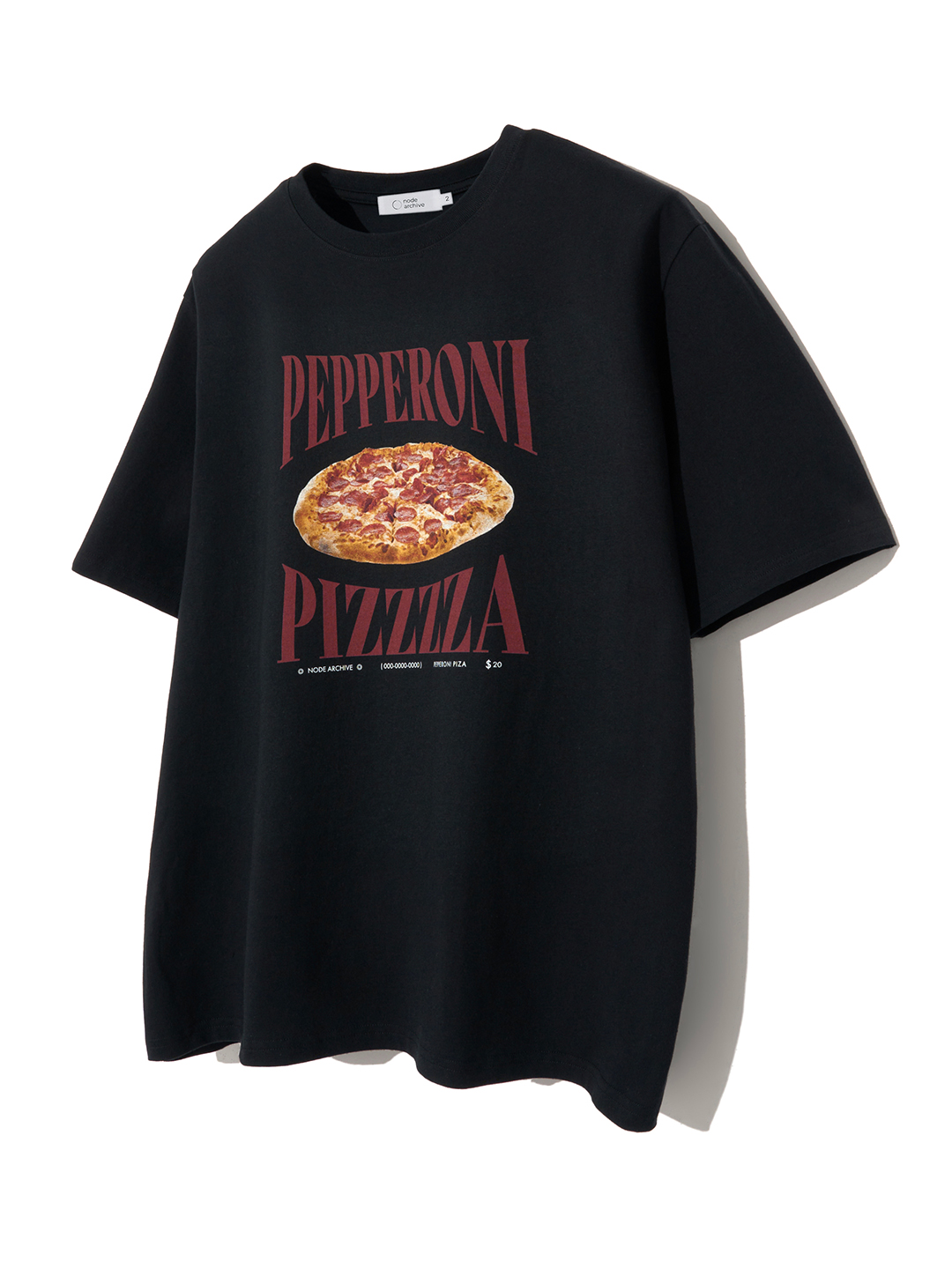 페퍼로니 피자 티셔츠 (블랙)